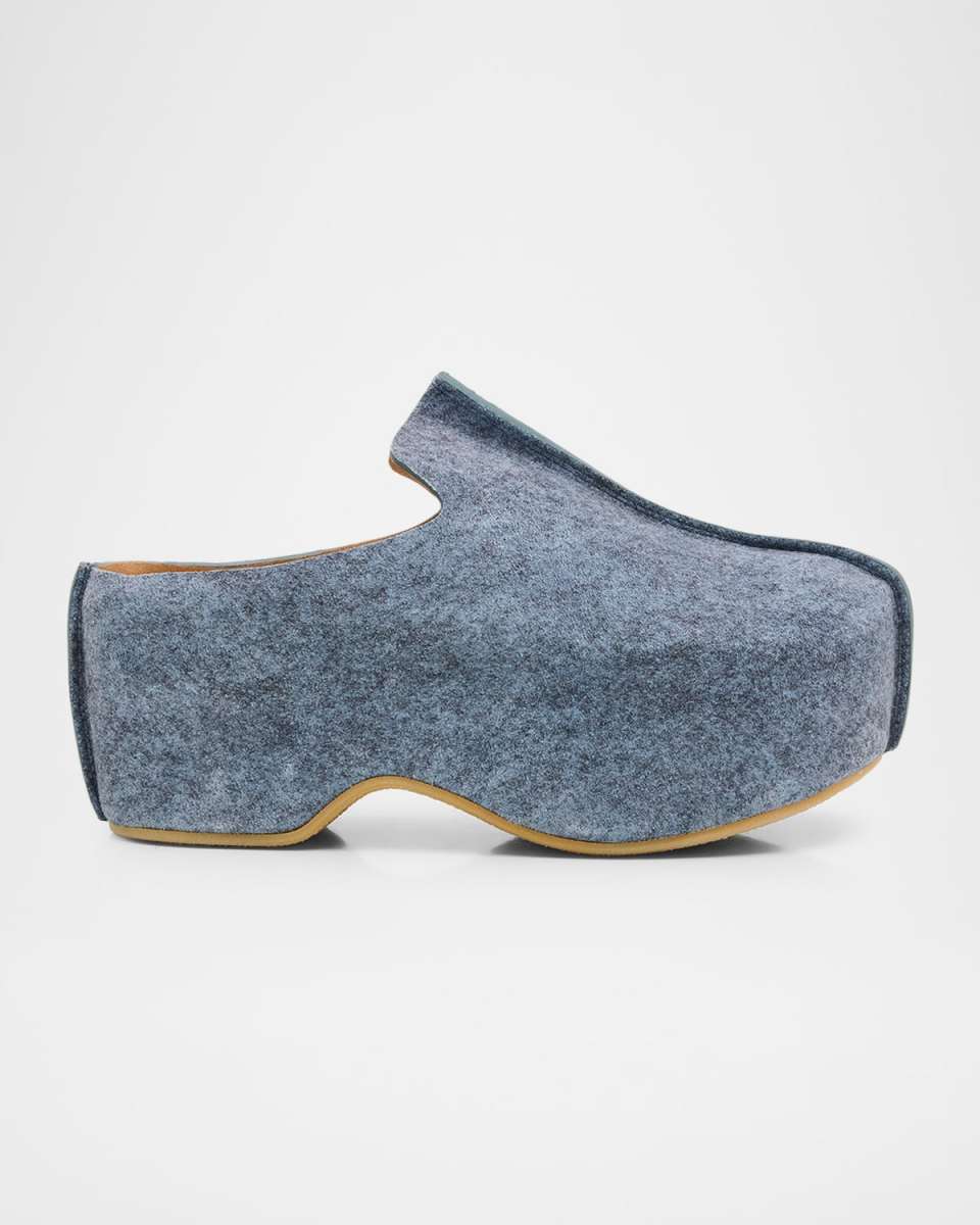 Platform Suede Clogs